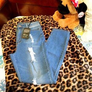 Fashion Nova High Waisted Distressed Jeans